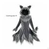 Wolf Costume with Hood Halloween Dress Gray for Cosplay