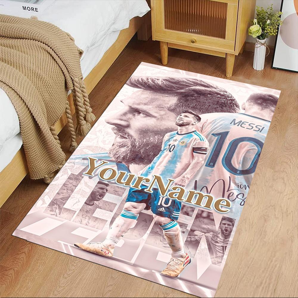 Messi Customize Your Name Area Rug Design for Balcony Bedrooms Living Rooms Decorate room Anti-slip Rug Decorate Offices Wedding Party Gift