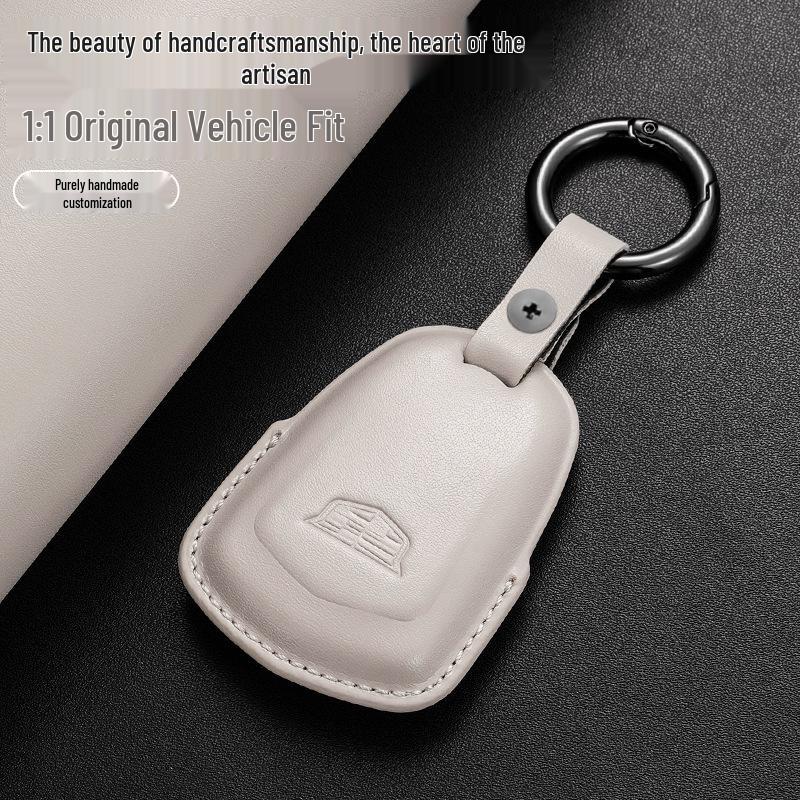 Genuine Leather Key Case for Cadillac: Compatible with CT6, XT5, XT4, XT6, CT4, CT5, XTS, GT4, and ATSL Models.