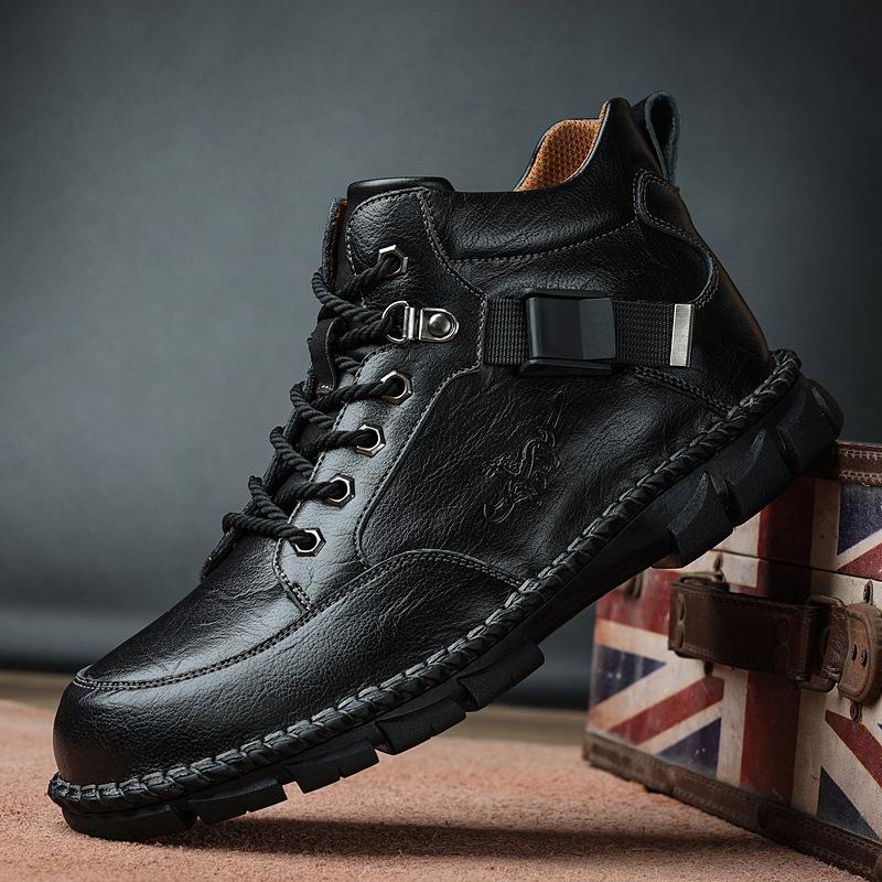 2021 winter new mid-help tooling boots men's large-size outdoor Martin boots foreign trade fashion handmade casual men's shoes