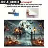 2D Flat Storefront Banner for Halloween | Ghost Castle and Pumpkin Lantern Scene, Suitable for Living Room and Bedroom