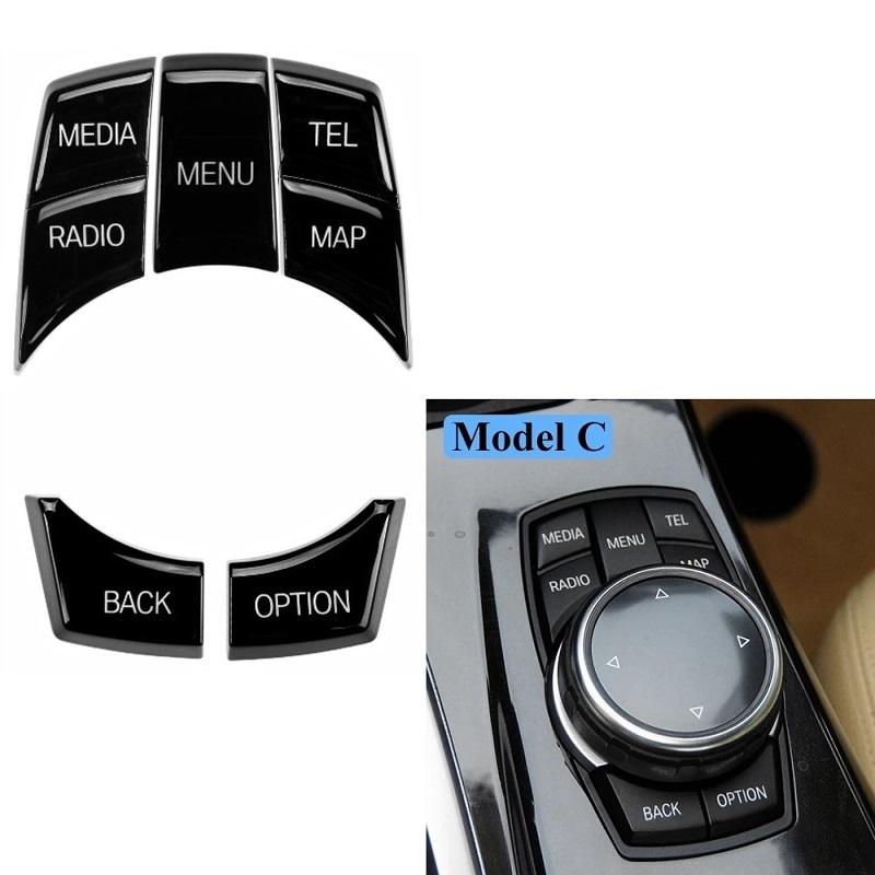 

Car i-Drive Multimedia Control Knob Button Cover Piano Black For BMW 1 2 3 4 5 6 7 X3 X4 X5 X6 Series F10 F11 F30 F31 F06 F25