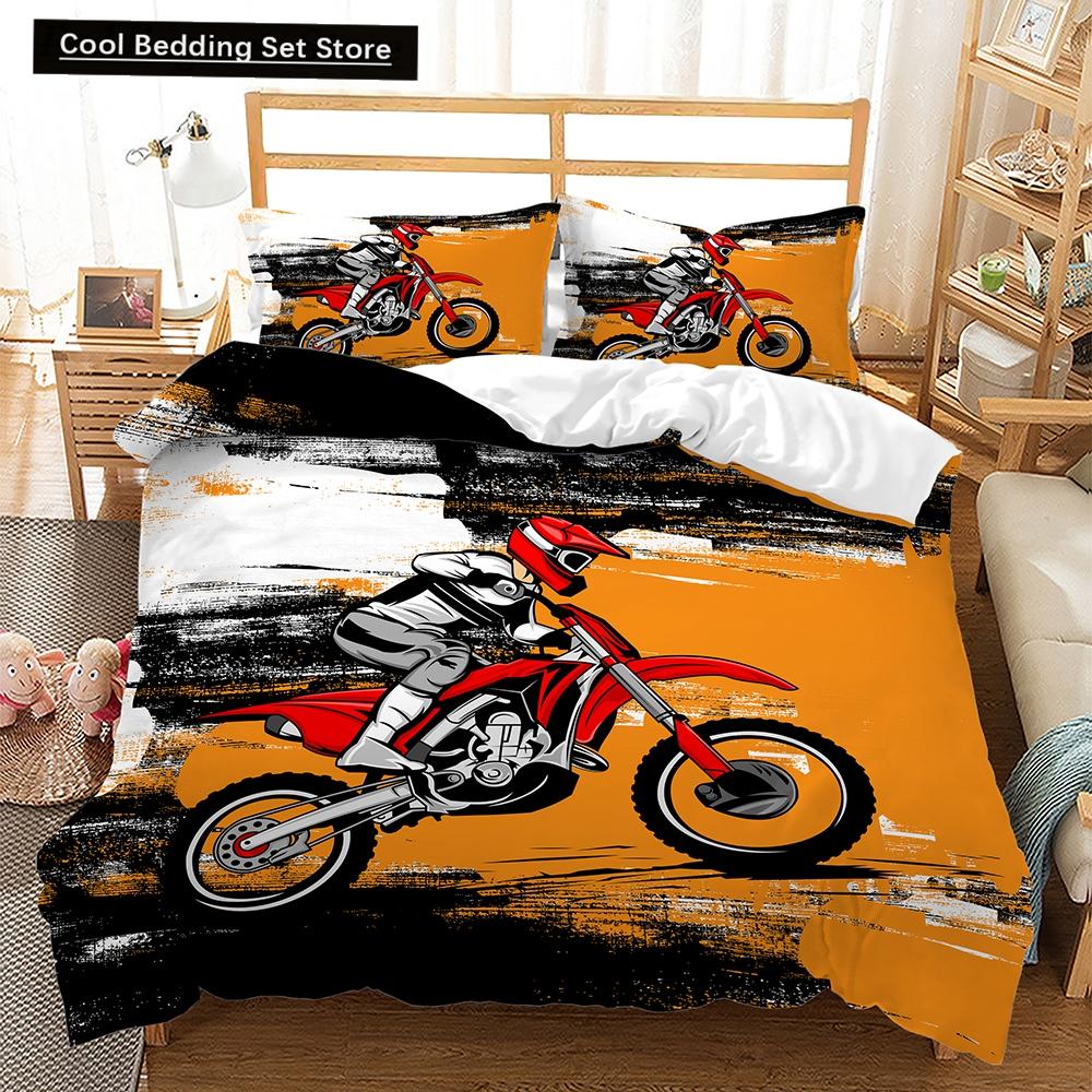 

3D Print Vehicles Racing Cars Motorcycle Duvetcover Bedding Set Comforter linen Single Double Twin_Queen For Boys Teens Men Gift EU single(135x200cm)