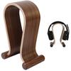 Walnut Wood U-Shaped Over-Ear Headphone Stand and Hanger