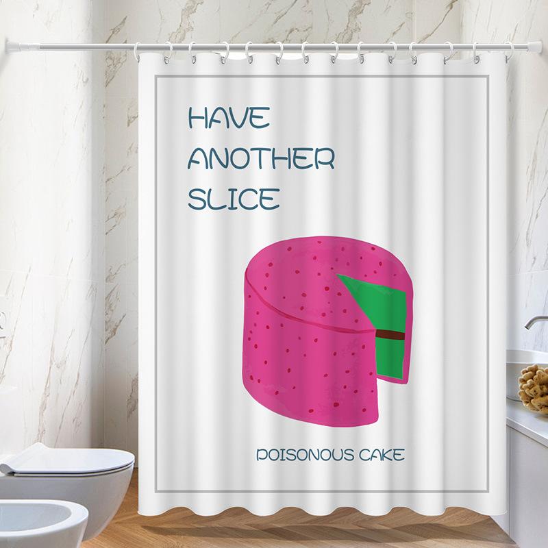 Cartoon Fun Series washable Dirt-Resistant Shower Curtain Shower Head waterproof Polyester Bath Curtain For Home Decor
