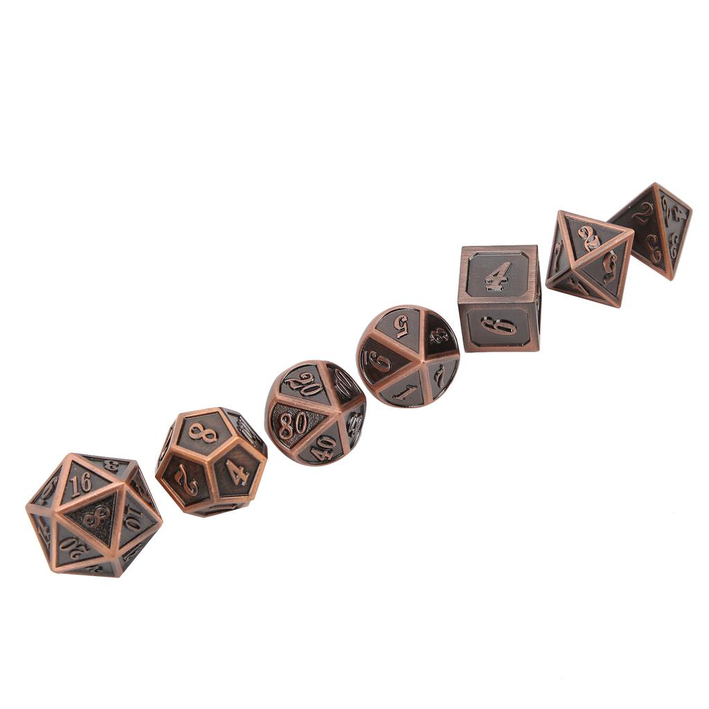 7pcs Role Playing Polyhedral Dice Set Zinc Alloy Dice for Table Board Playing Games