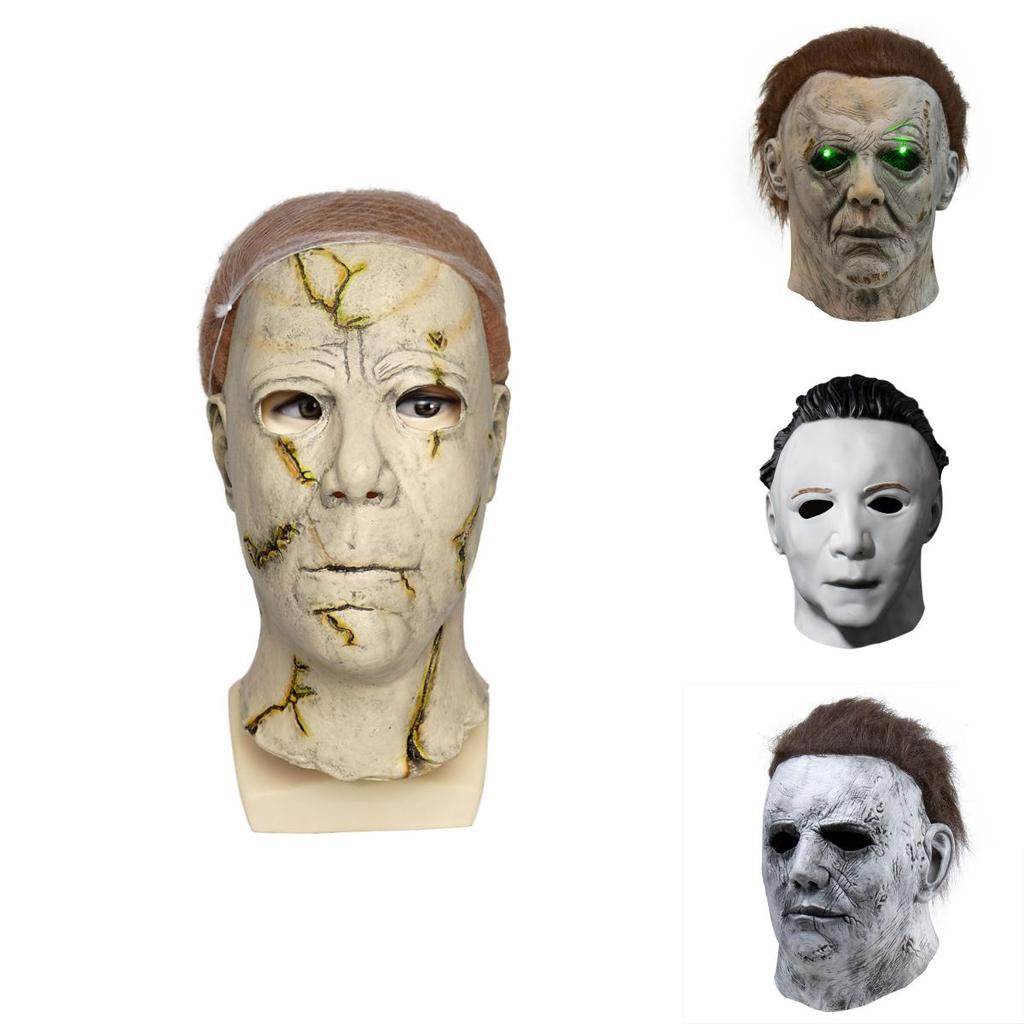 Michael Myers Halloweenowa Maska Lateksowa Z Funkcją Podświetlenia Dla Fanów Horroru