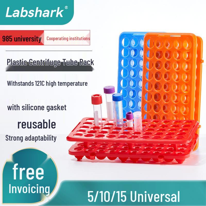 50-Hole Multifunctional Test Tube Rack: Acid, Alkali, and High-Temperature Resistant with Silicone Pad