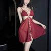 Sex underwear transparent steel tray gathers Sao suspender lace backless perspective sex nightdress seduction suit women