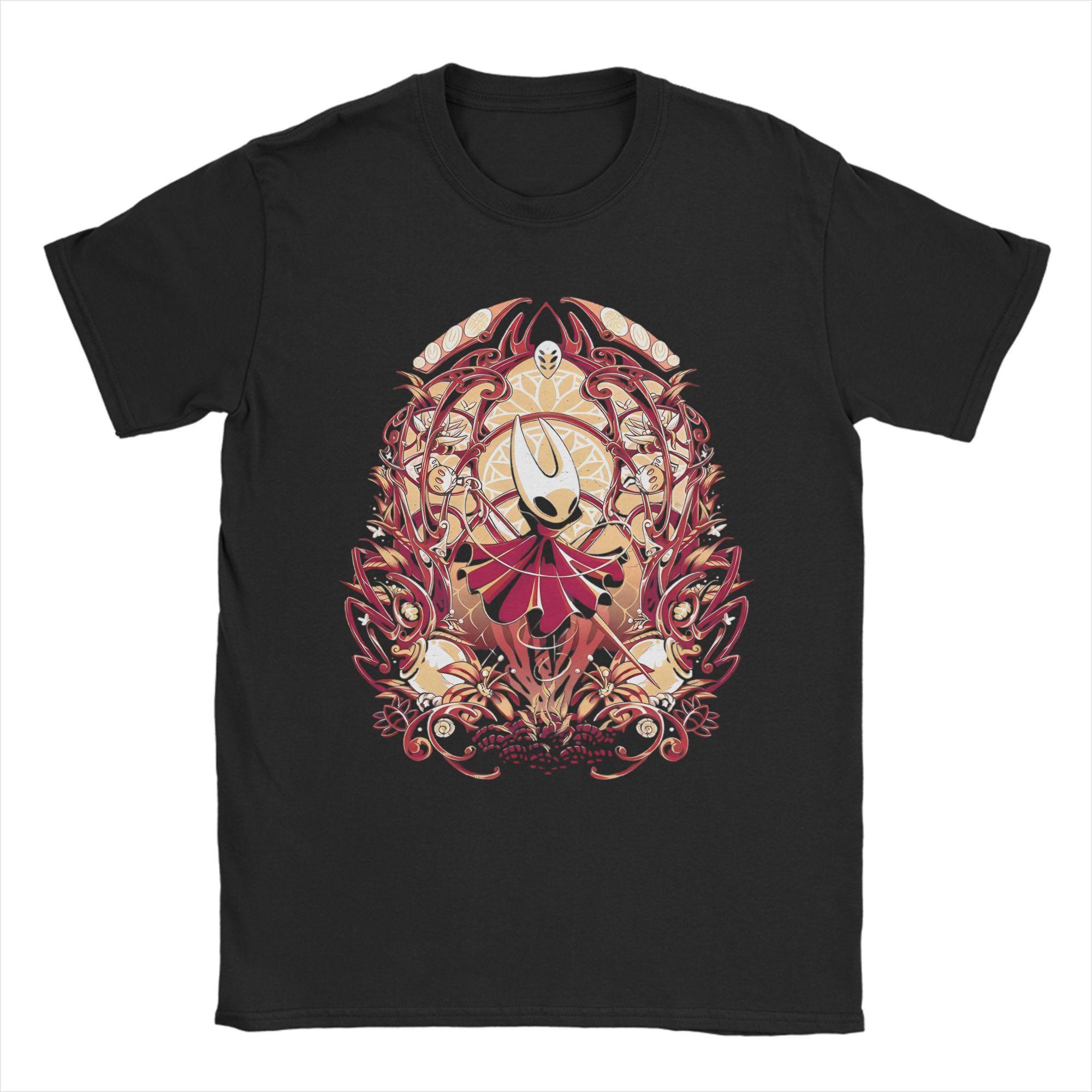 Leisure Hornet Hollow Knight Silksong T-Shirt Men Crewneck 100% Cotton T Shirt Gothic Indie Game Short Sleeve Tee Shirt Cloth... S разноцветный