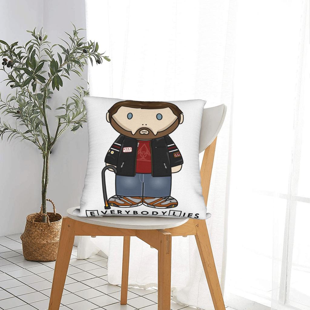 Dr House Md Everybody Lies Minifolk Square Pillow Covers Polyester Bed Car Cushion Case Cute Decorative Throw Pillow Case 45*45