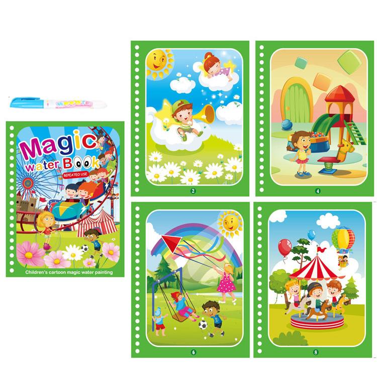 Kids Montessori Toys Reusable Coloring Book Magic Water Drawing Book Painting Drawing Toys Sensory Early Education Toys for Kids