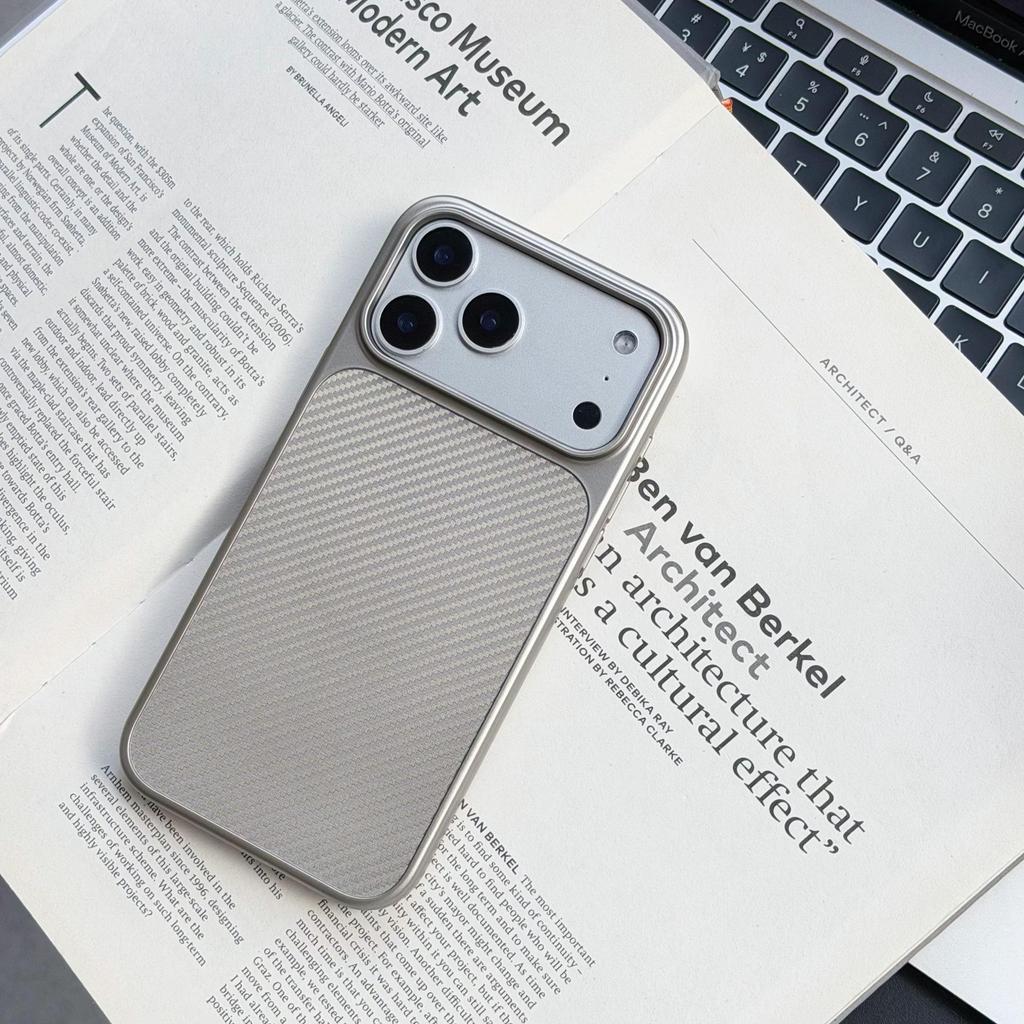 Apple 17 Pro Max Titanium Shield Carbon Fiber Magnetic iPhone 16/15 Pro Case