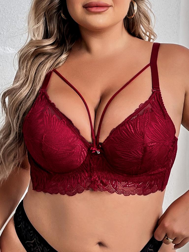 Reggiseno Sexy da Donna Taglia Forte con Strass alla Moda, Lingerie Coppa CD a Tinta Unita