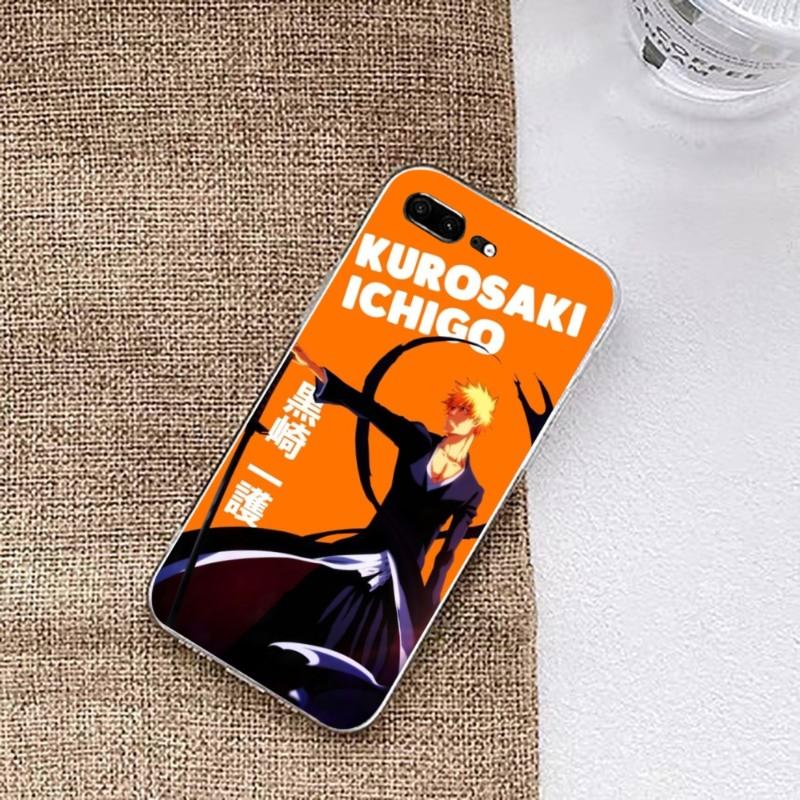 Bleach Ichigo Kurosak Phone Case For Huawei P50 P40 P30 Pro Mate 40 30 Pro Nova 8 8i Y7P Honor Transparent Phone Cover