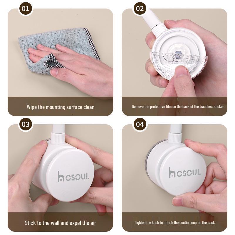 Suction Cup Wall-Mounted Hair Dryer Holder - No-Drill, Easy Storage for Bathroom