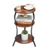 ZEXVIDA Round Side Table, Retro Style, 30cm Wide X 30cm Deep X 55cm High, Sofa Side Table, Suitable for Living Room and Bedroom (Brown)
