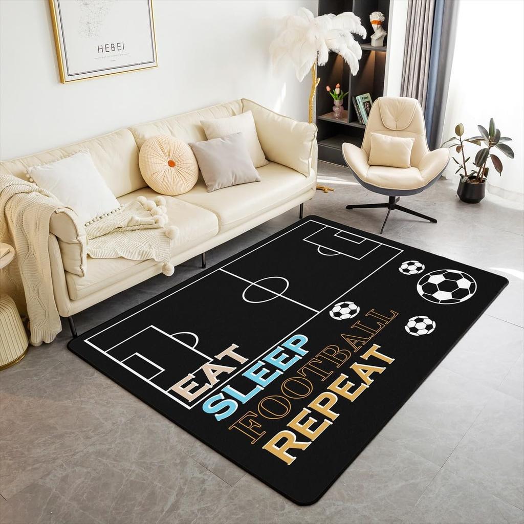 Erosebridal Golf Print Carpet,Golf Clubs Pattern Area Rug 4'11" X 3'3" for Bedroom Living Room Playroom,Sports Game Theme Indoor Floor Mat N