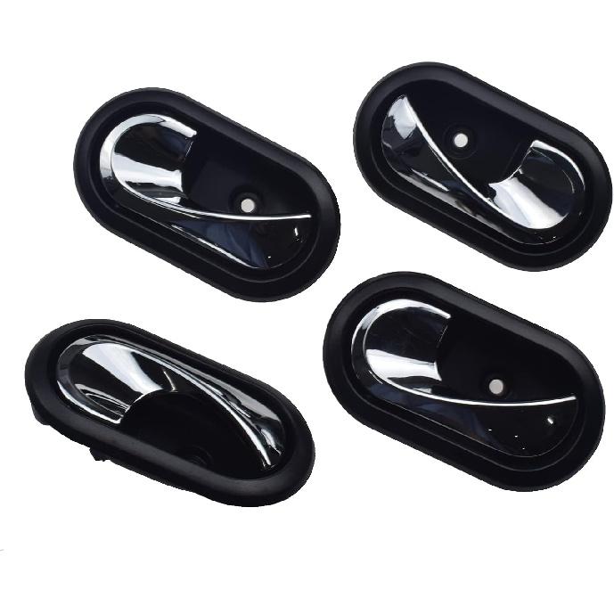 Chrome Black 4Pcs Interior Door Handles Front Rear Left Right For 2012-2016 Renault Logan Duster 8200733848,8200733847