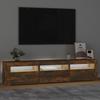 Vidaxl Szafka Pod Tv Z Oświetleniem Led, Przydymiony Dąb, 180X35X40 Cm