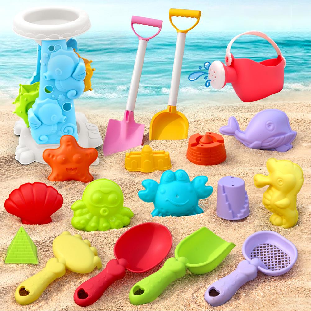 1Set Beach Toys Set Kids Sandbox Kit Summer Outdoor Play Sand Water Game Toy With Truck Watering Can Shovel Mold For Gift