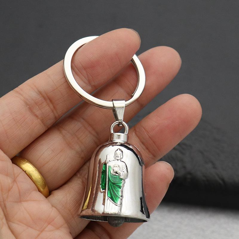 Retro Metal Jewelry Keychain with Bell Pendant - Car and Bag Decoration