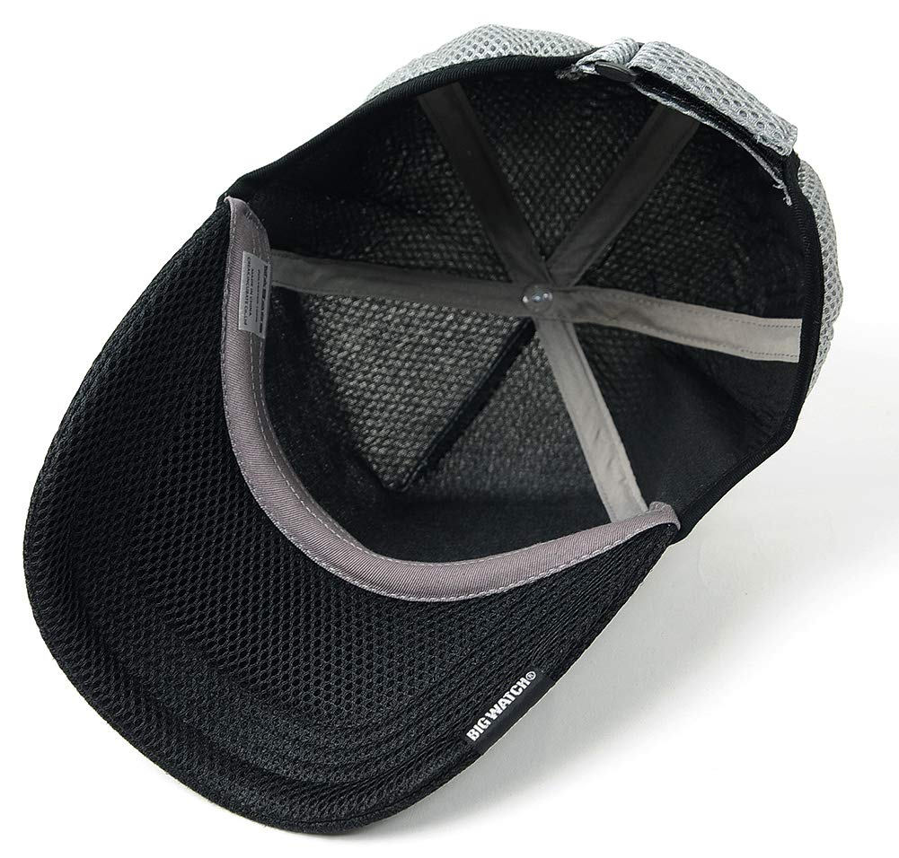 Round Processing Large Size Hat Plain Round Mesh Cap Light Size Adjustment [Big Watch] Men's CPMG-16R Gray/Black