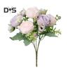 Artificial Peonies Bouquet 5 Heads Fake Flower Bouquet Realistic Faux Silk Flowers for Indoor Outdoor Home Party Decor Wedding