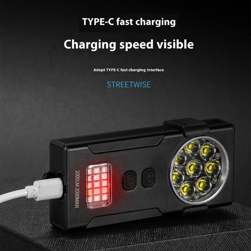 Magnetic Work Light Rechargeable Flashlight Double Light Sources 1000 Lumen 8/4Beads For Emergencies