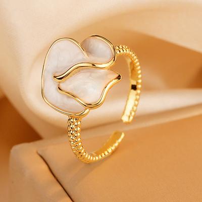 French Niche Unique High-end Light Luxury Camellia Open Ring Small Fragrance High-end Versatile Temperament Index Finger Ring