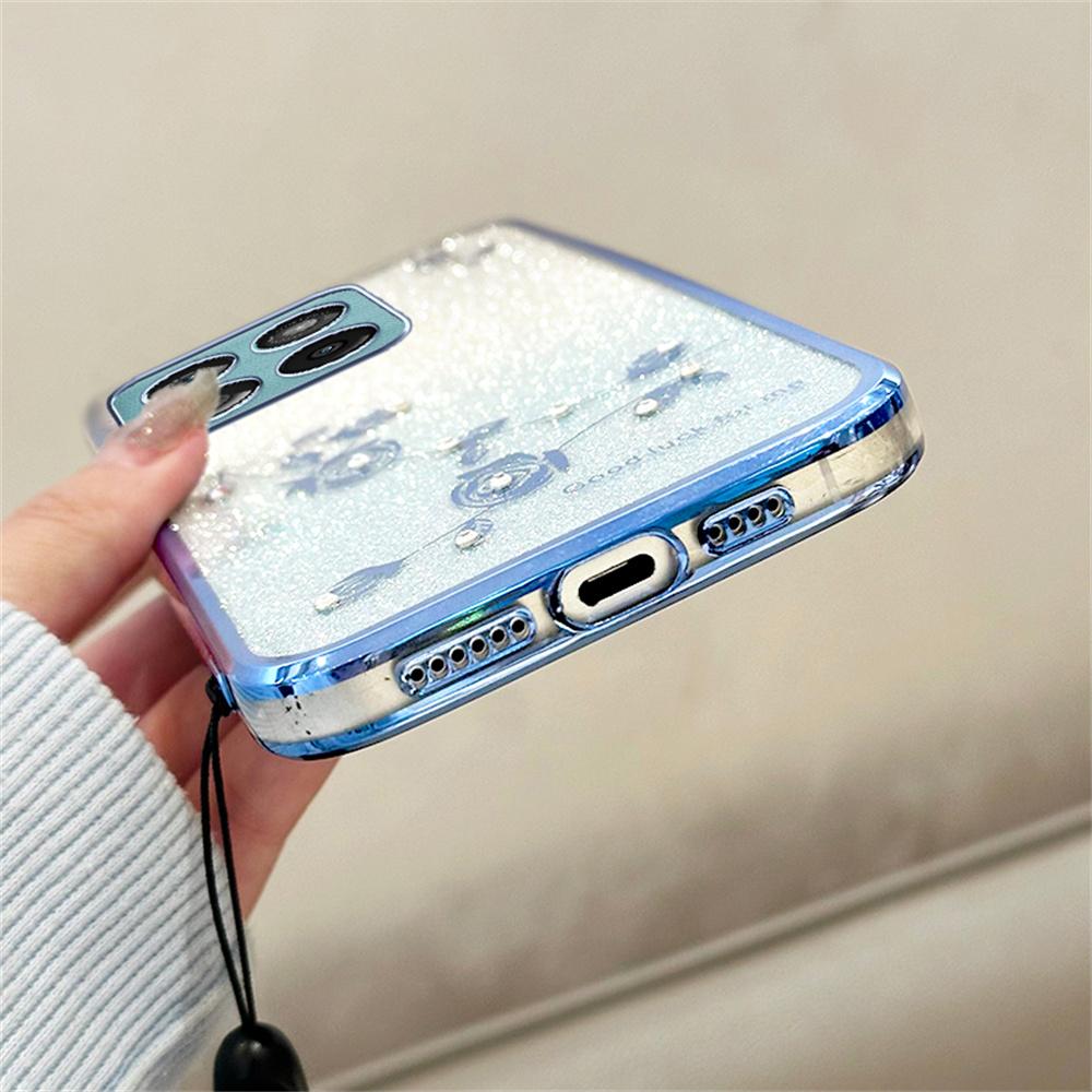 KADEM For Motorola Edge 60 Fusion 5G/Edge 60 5G/Edge 60s 5G Case Flower Pattern TPU Gradient Phone Cover with Lanyards