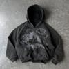 Y2k Gothic Punk Stil Bedruckter Sternenpunkt Gestickter Reißverschluss Hoodie Herren Harajuku Retro Übergroßes Oberteil