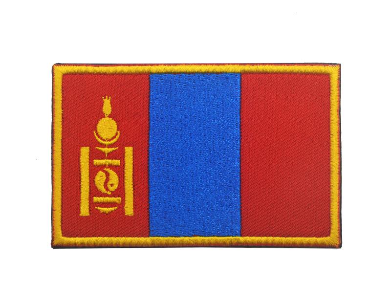 

Multicolor Embroidered Cloth Patches with Reflective Laser-Cut Mongolian Flags for Outdoor Backpacks.