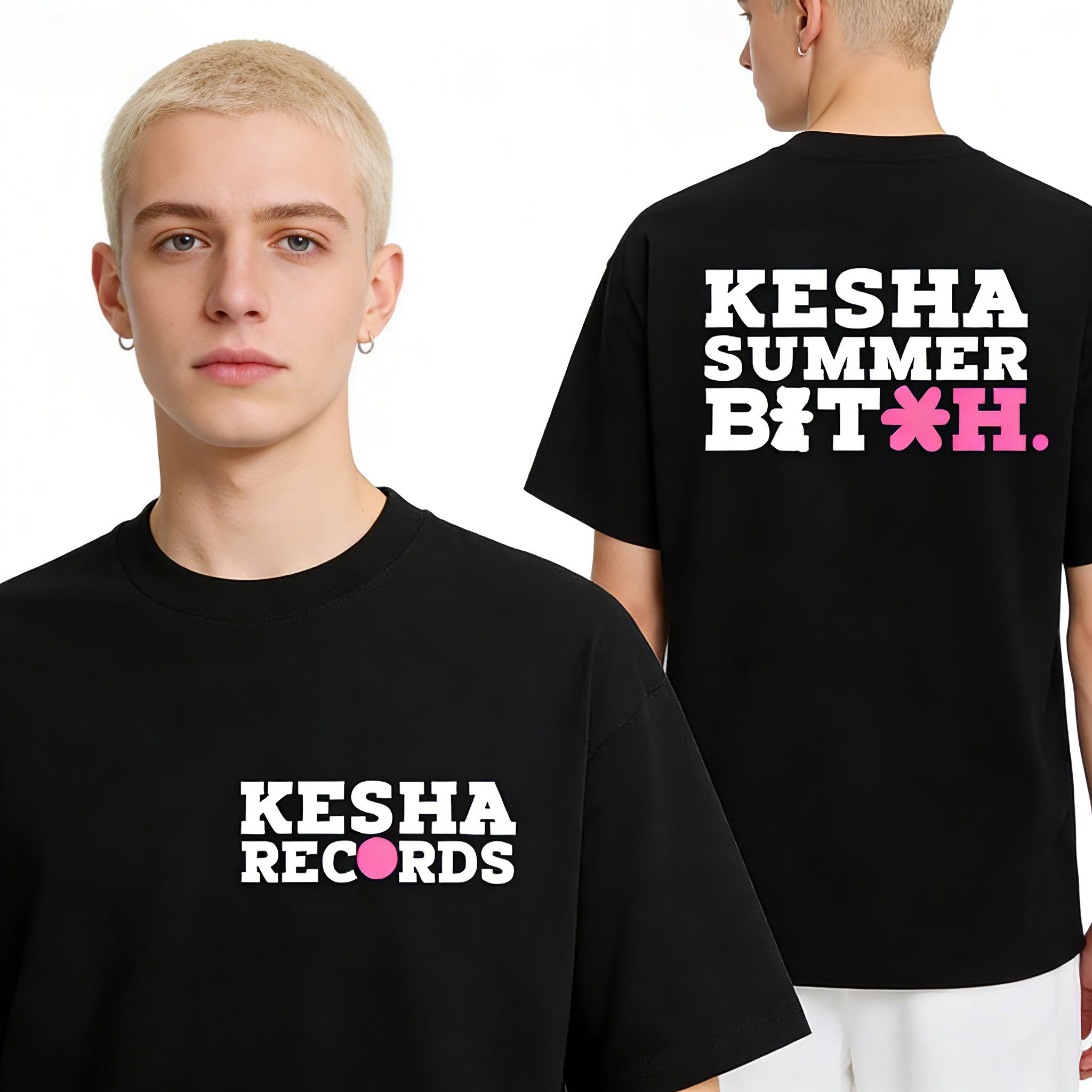 

Kesha Records Tour 2026 Print Graphic T Shirt Men Women s Summer Fashion O-Neck T-shirts Casual Cozy Cotton Short Sleeve T-sh... S разноцветный