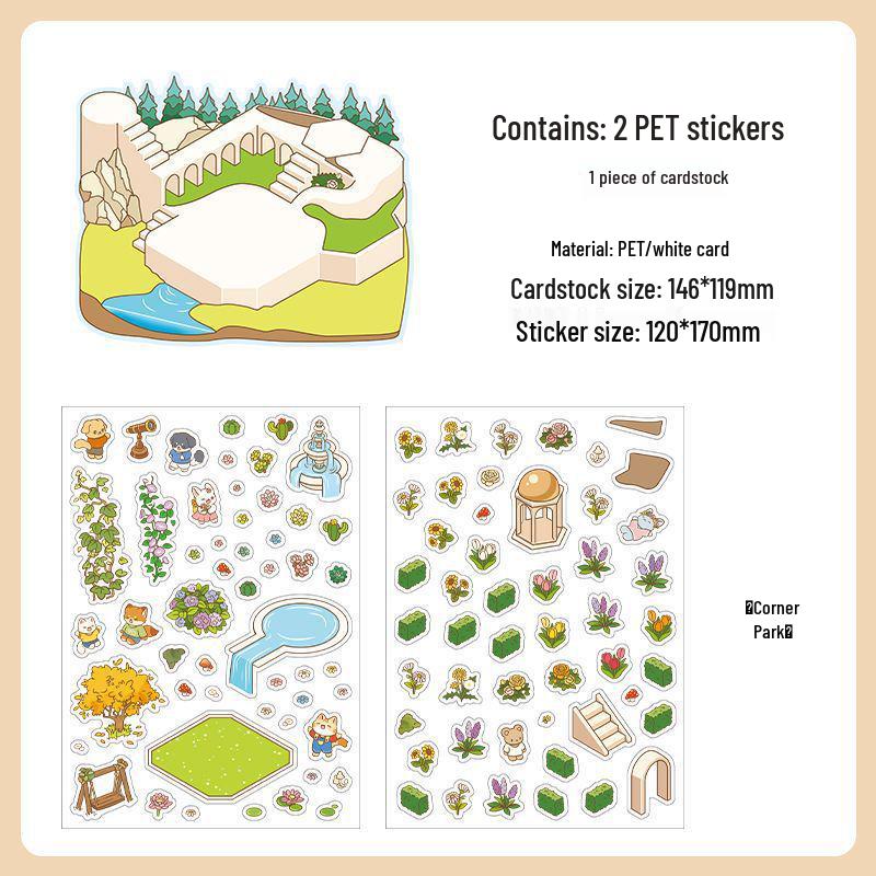 Infeel.Me 3D Layered Miniature Scenery Stickers Vol. 2 - Today's Business Hand Account Stickers