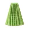Elegant Boho High Waist Skirt for Women - Durable, Comfortable Fit with Chic Mesh Layer & Contrast Lace, Perfect for Spring/summer