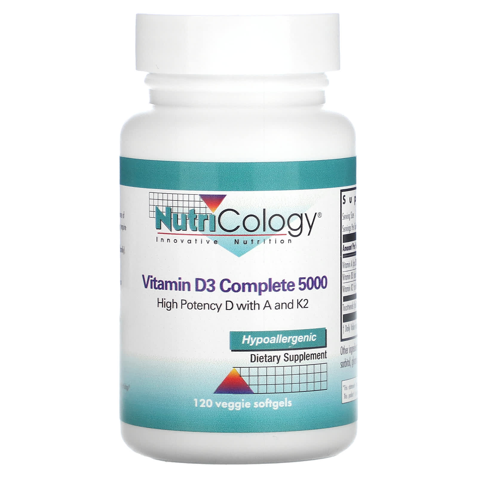 

Vitamin D3 Complete 5000, 120 Veggie Softgels