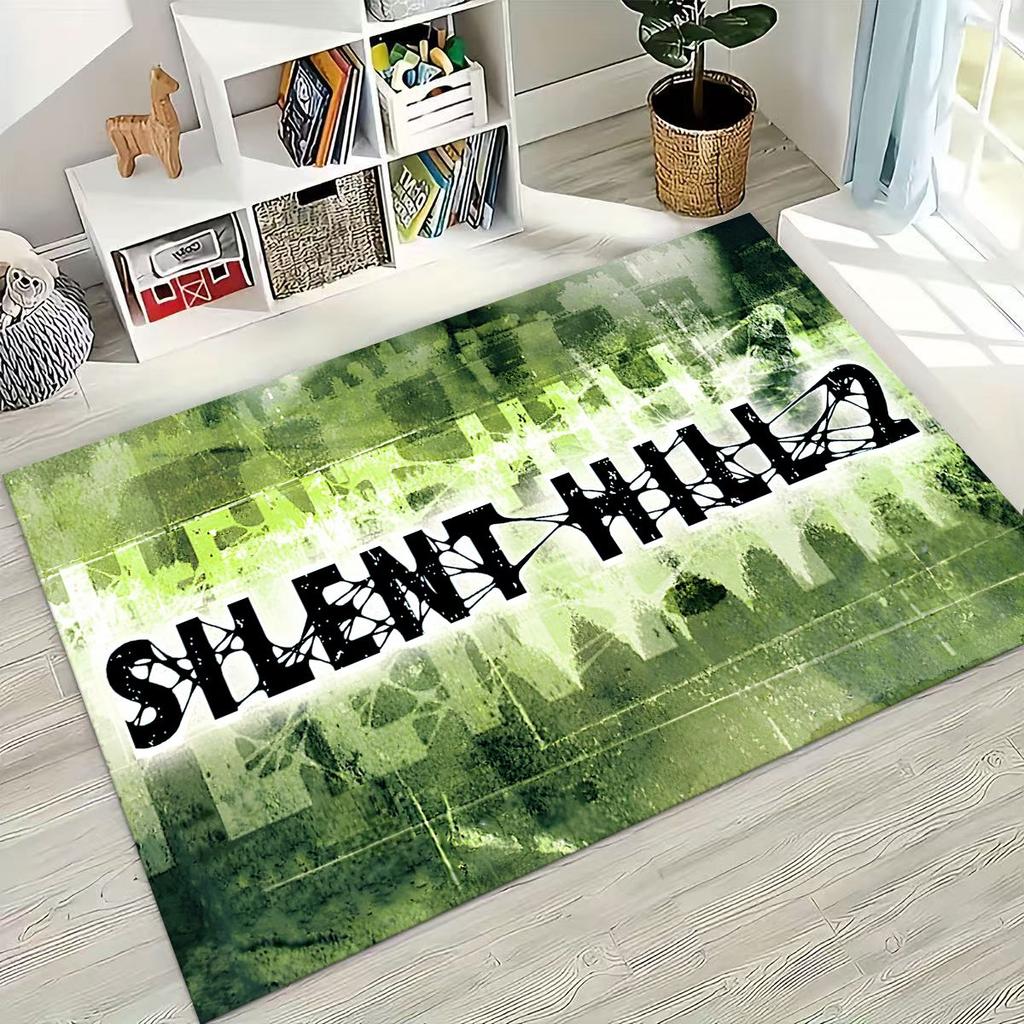 Klassisches Silent Hill Horror Game Filmkunst Teppich für Schlafzimmer Wohnzimmer Sofa Heim Fußmatte Dekor,Große Kinder Spiel Rutschfeste Bodenmatte