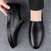Fashion Genuine Leather Men's Warm Winter Shoes Formal Dress Loafers Casual Soft Mens Business Shoes Comfortable Non-slip Driving Shoes