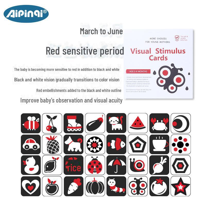 Aipinqi Baby Visuelle Stimulation und Früherziehungskarten für Neugeborene