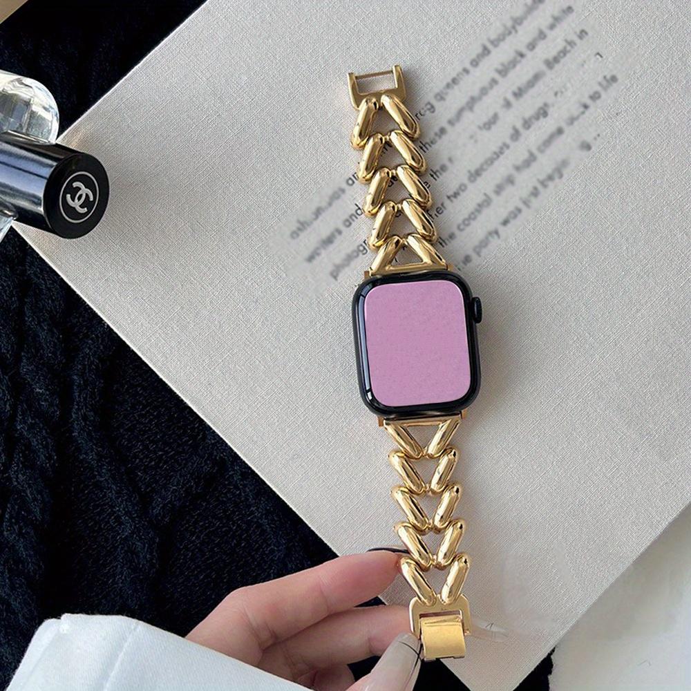 Upgrade Your Watch with Ultra New V-Shaped Denim Chain Metal Watch Strap - Fits 38/40/41/42/44/45MM!