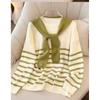 Womens Oversized Striped Knit Sweater Loose Long Sleeve Casual Pullover Cardigan 2025