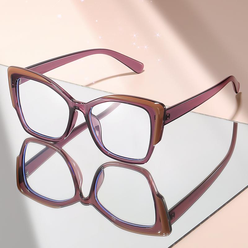 

Ретро очки-кошачий глаз с контрастным цветовым дизайном — это модные и универсальные очки с защитой от синего света. красный