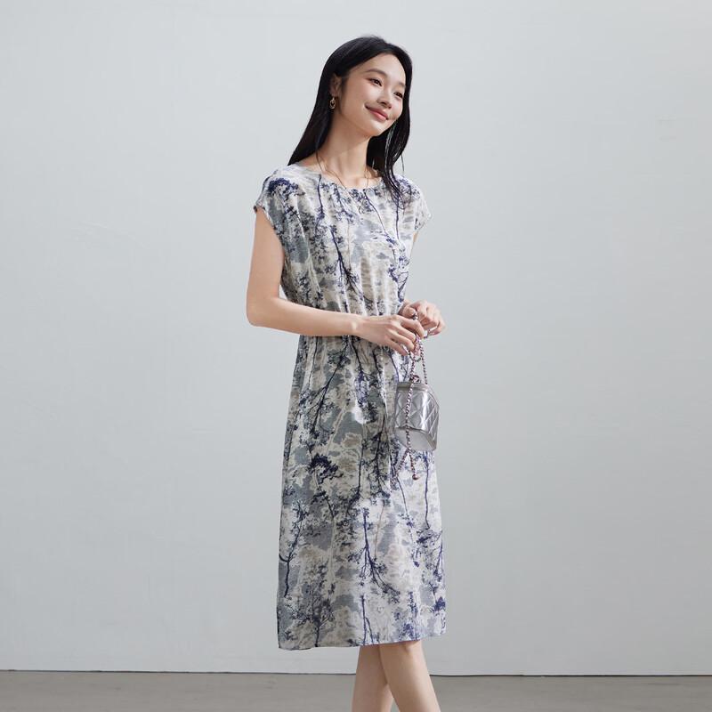 SOFSIL Women's Printed Silk Midi Dress