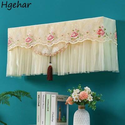 Copertura antipolvere per condizionatore d'aria a parete Facile pulizia Anti-soffiaggio diretto Pizzo Coperture decorative Universale per uso domestico