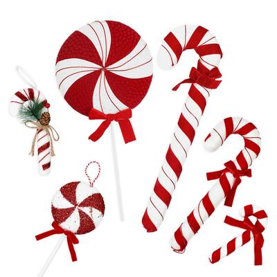 Large Christmas Candy Canes Ornament Xmas Tree Hanging Red White Lollipop Pendants 2025 Navidad Home Decoration New Year Gift