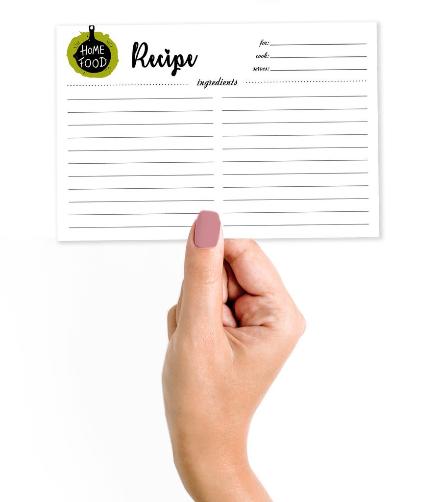 Inkdotpot 4x6 Inch Recipe Cards (Set of 50) , Thick Double Sided Premium Card Stock- Modern Style White Recipe Notecards