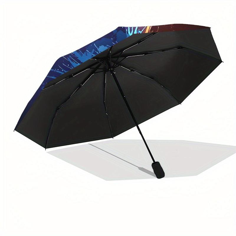1pc Baseball Splash ArtworkUmbrella with Plastic Handle,Suitable for All Seasons Home Travel Outdoor UmbrellaB1736