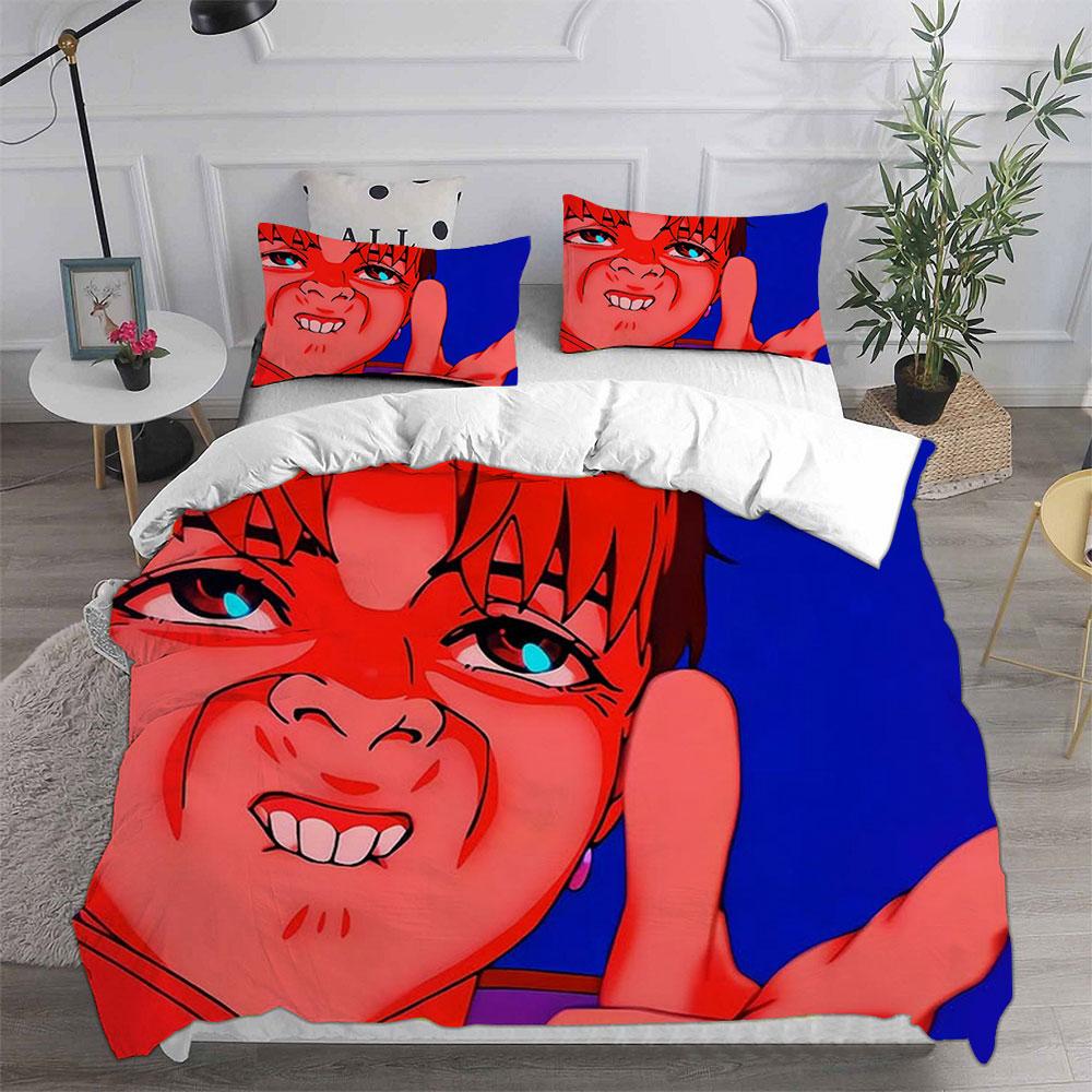 Seturi de lenjerie de pat noi Anime DAN DA DAN cu imprimeu de desene animate Set rafinat de articole de pat Set husă de plapumă cu plapumă Set luxos cadou de ziua de naștere