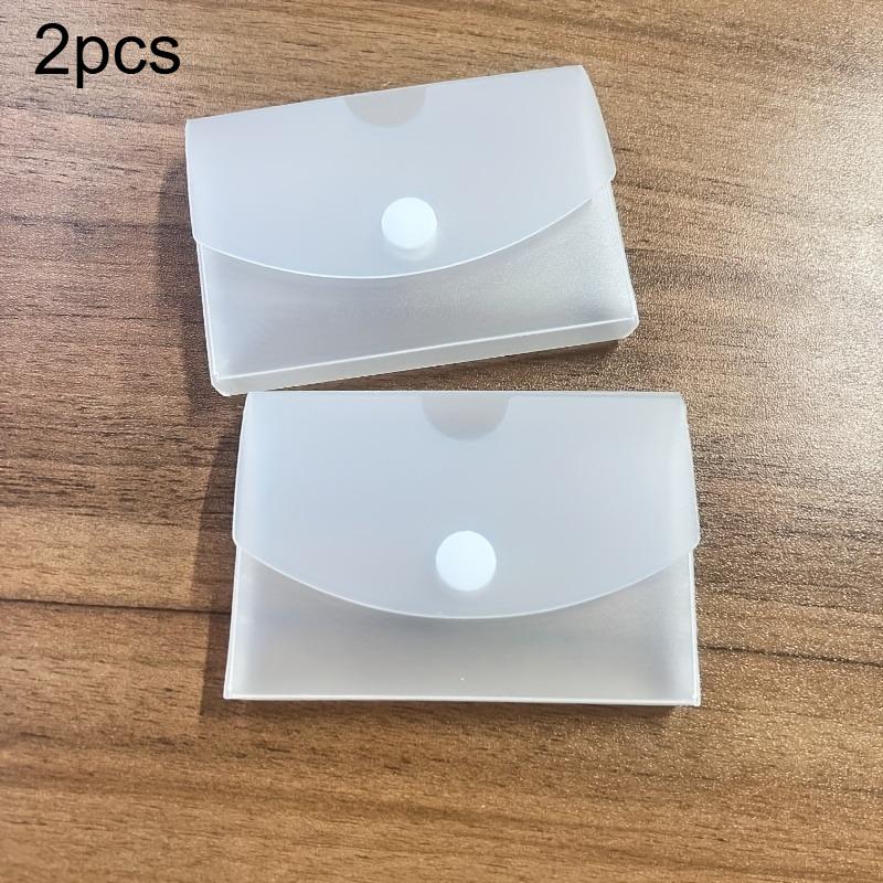 

2pcs Frosted Desktop Storage Boxes Cards Stickers Transparent Lid Horizontal or Vertical Orientation Card Storage Desk Organizer 2pcs
